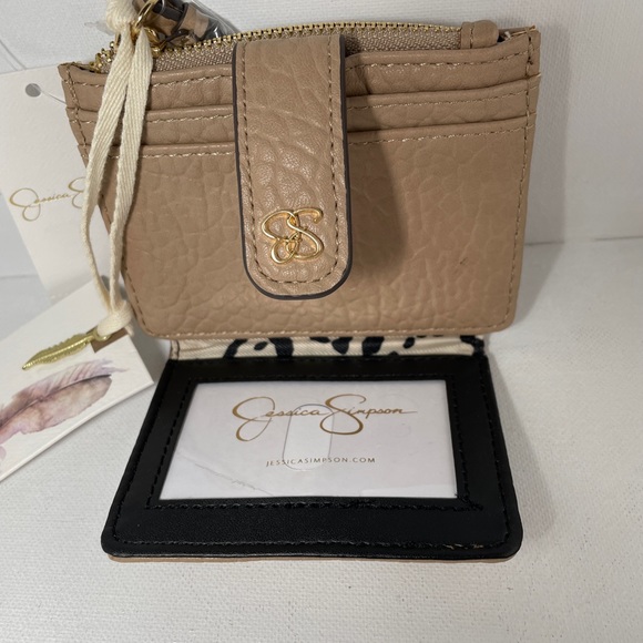 Jessica Simpson Wallet Card Holder NWT Tan with Snake Design - Picture 5 of 6